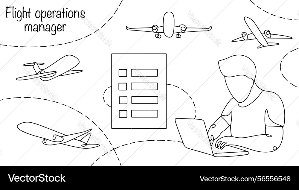 Flight operations manager Flight operations manager Vector Image