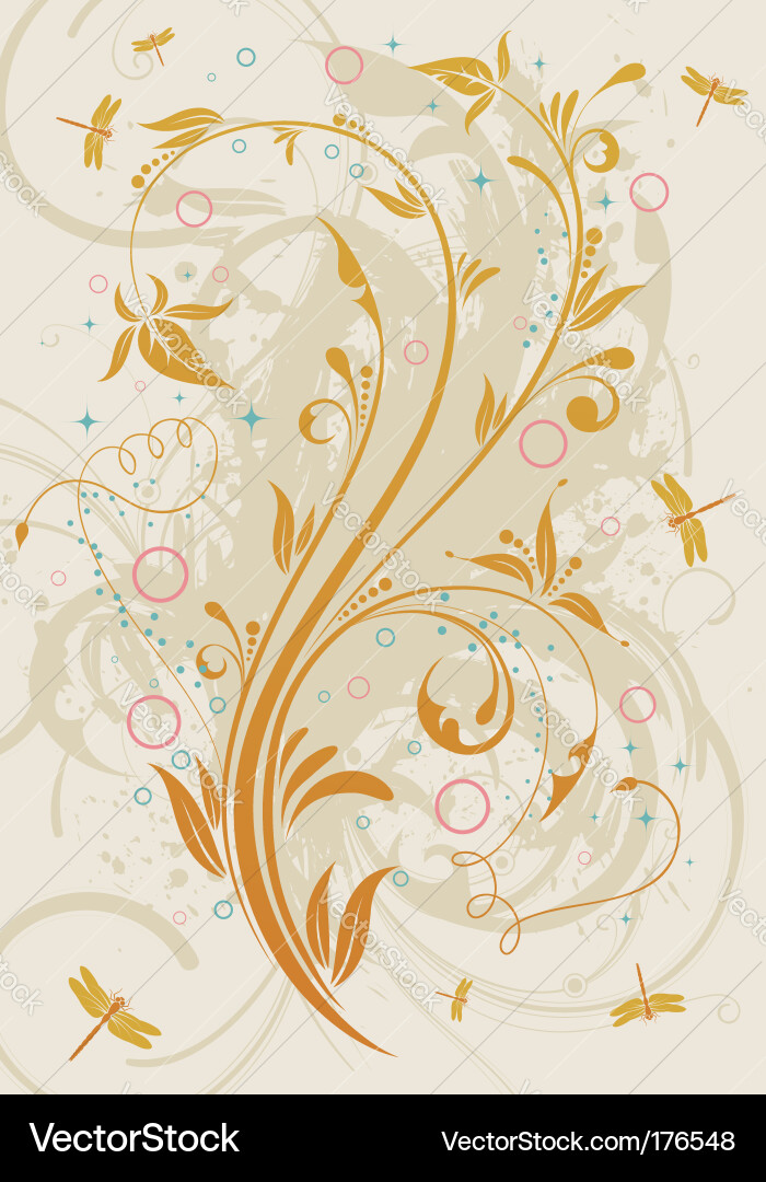Grunge flower background Vector Image