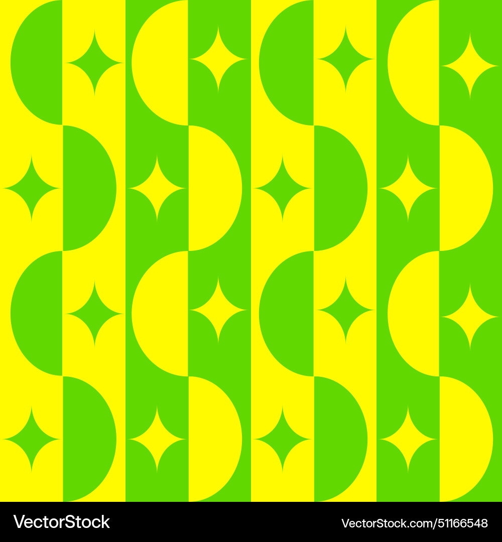 Half circles and retro starbursts seamless pattern vector image