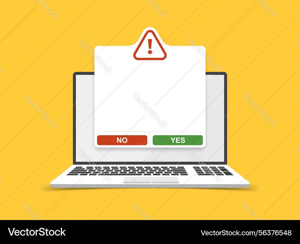 Laptop notification icon in flat style computer Laptop notification icon in flat style computer vector image