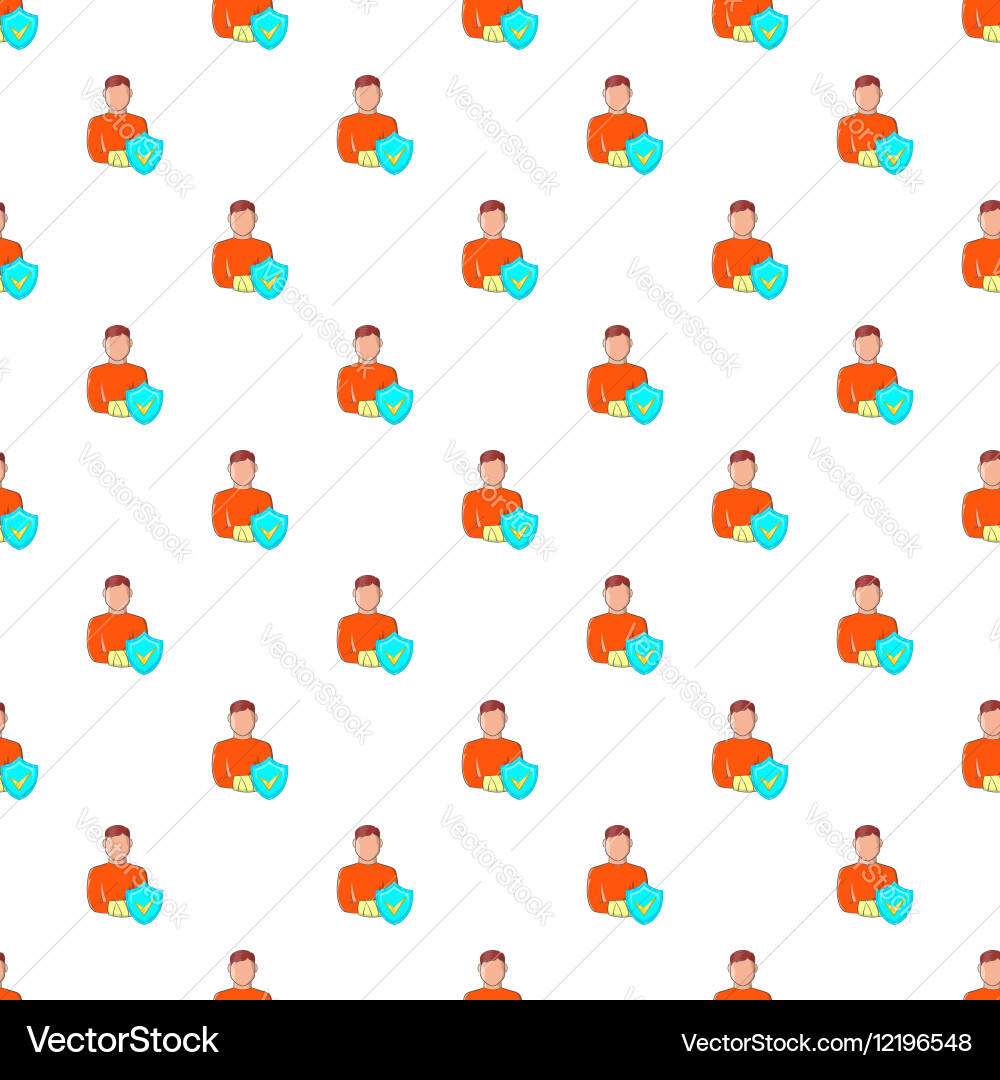 Man with broken arm and shield pattern vector image