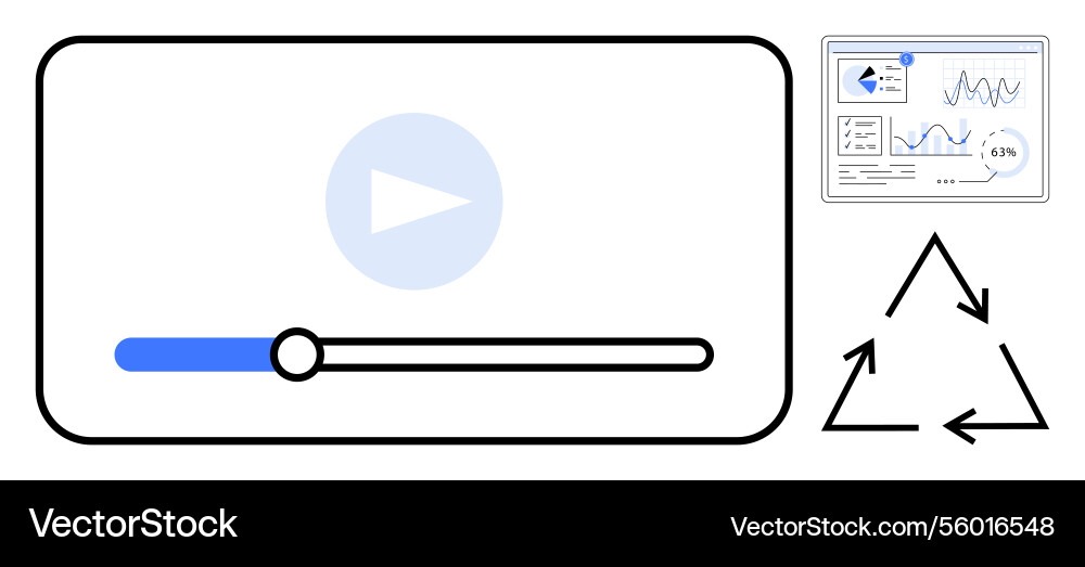 Media player data visualization dashboard Media player data visualization dashboard vector image