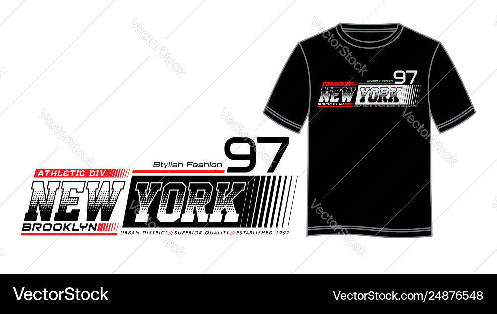New York Athletic Typography T-Shirt Vector Image