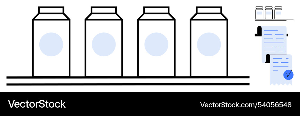 Quality control and verification of dairy products Quality control and verification of dairy products Vector Image