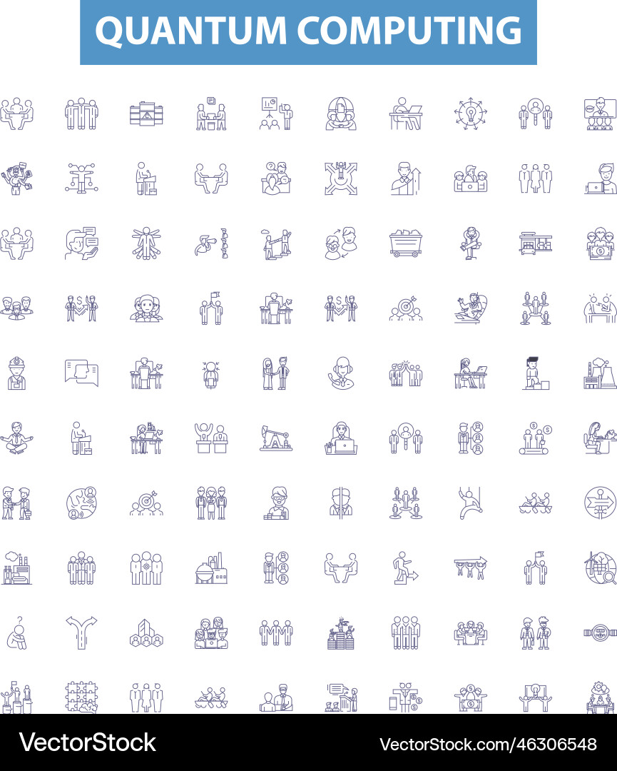 Quantum Computing Icons - Set vector image