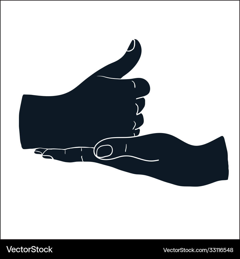 Shiva linga mudra with mehendi pattern vector image