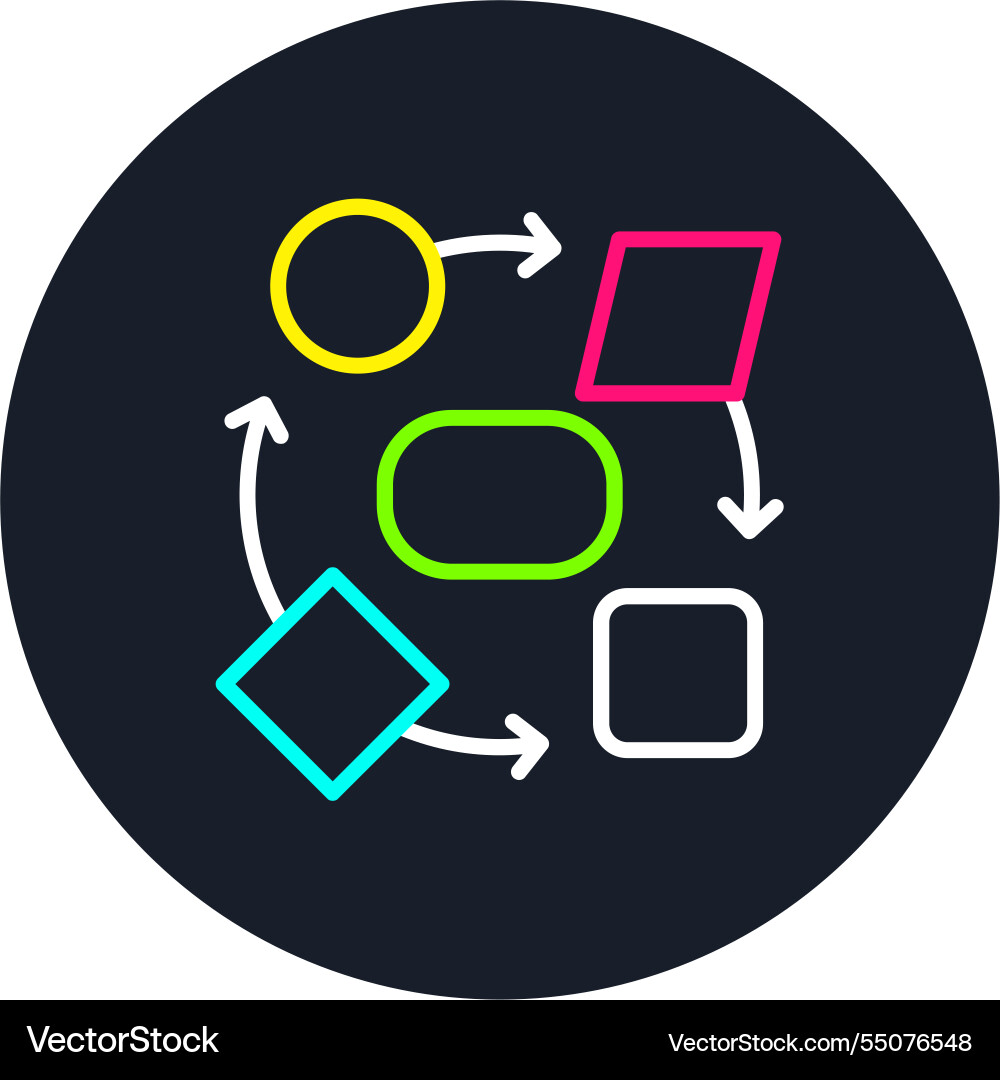 Transform line multi color icon Vector Image