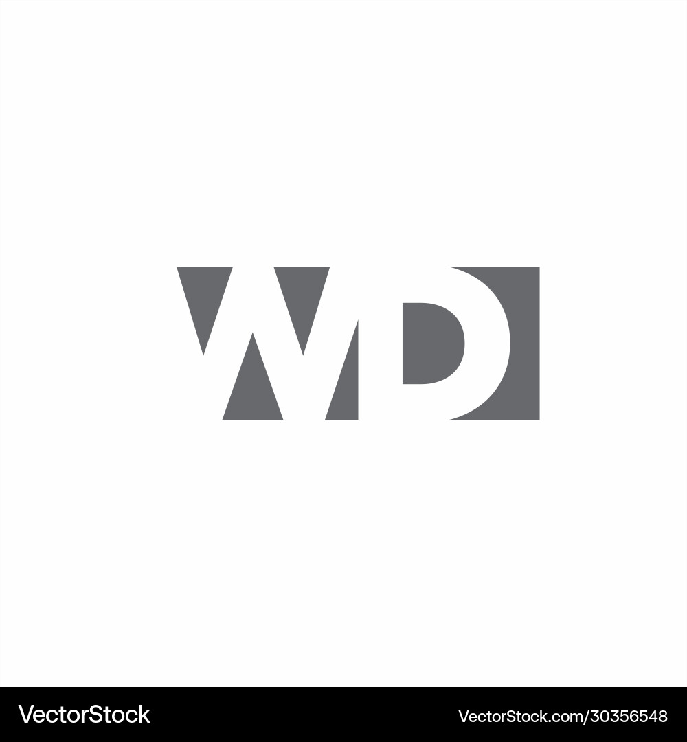 Wd logo monogram with negative space style design Vector Image