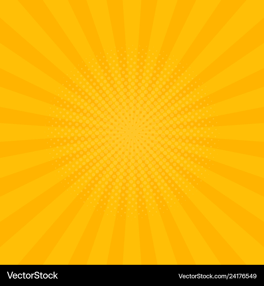 Bright yellow rays background comics pop art style Bright yellow rays background comics pop art style vector image