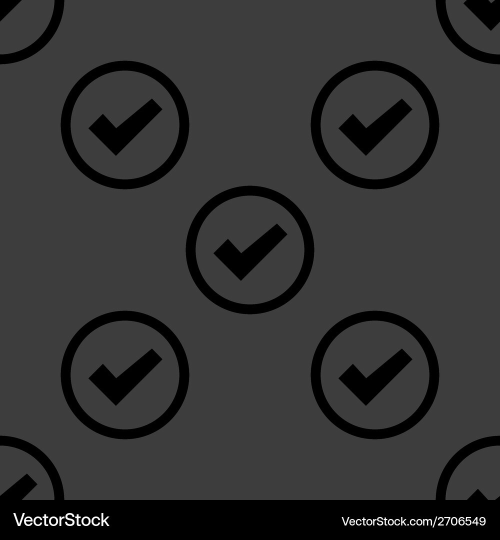 Check mark web icon flat design seamless pattern Vector Image