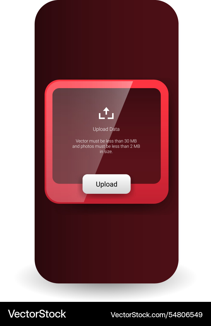 Data upload interface design with modern button vector image
