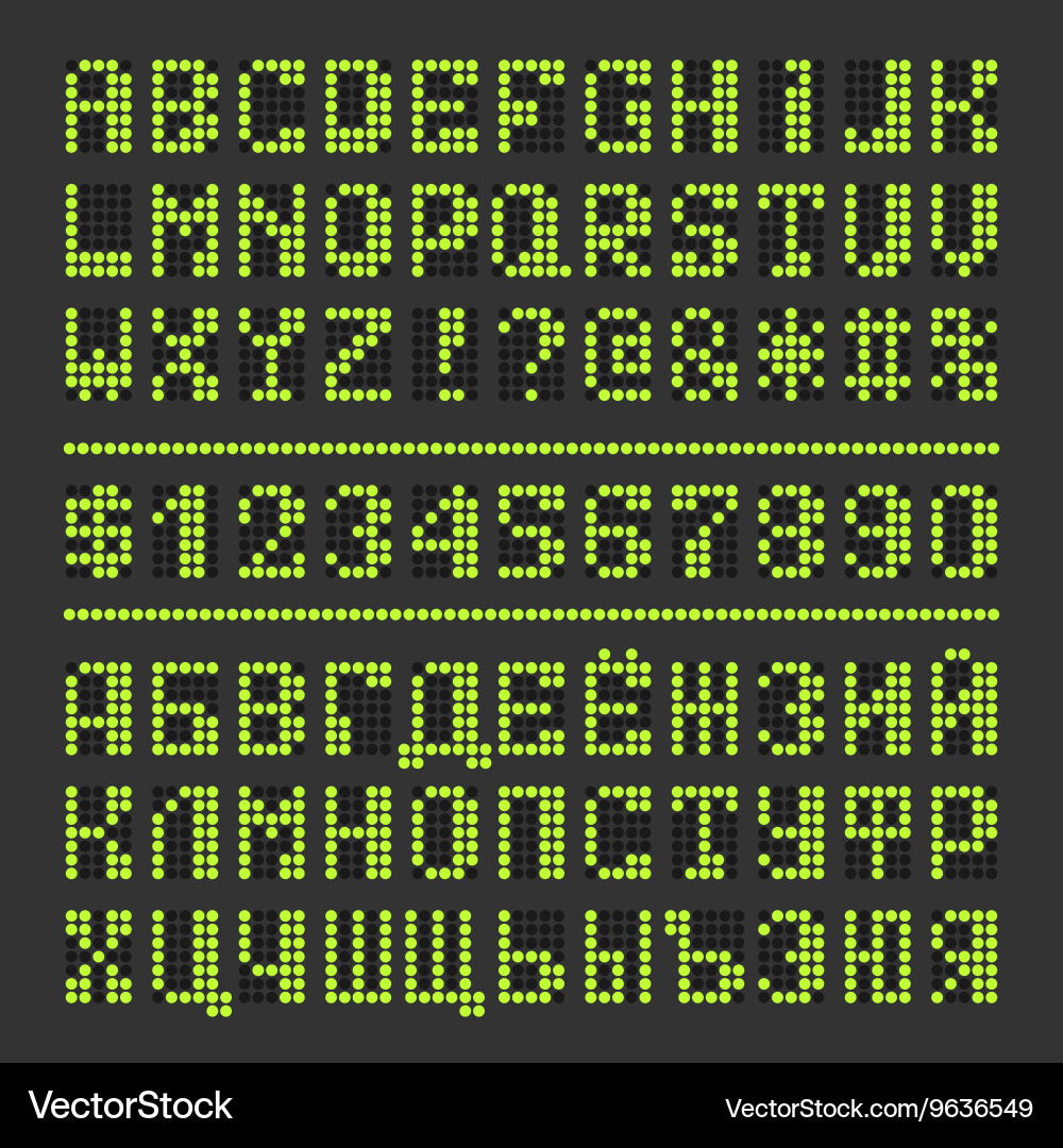 Dotted LED Digital Font vector image