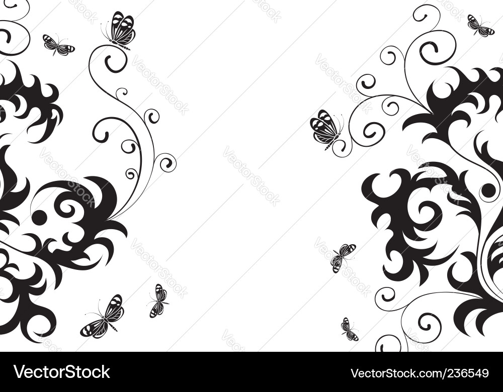 Elegant Floral Scroll Border Vector Image