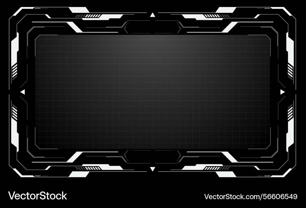 Hud frames white grey user interface elements Hud frames white grey user interface elements vector image