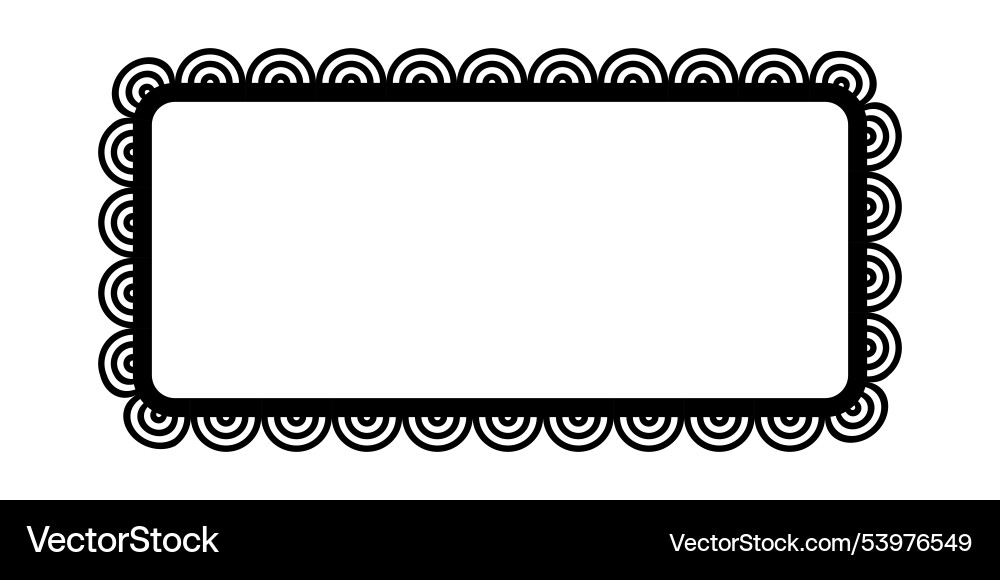 Scalloped edge square frame simple rectangle Scalloped edge square frame simple rectangle vector image