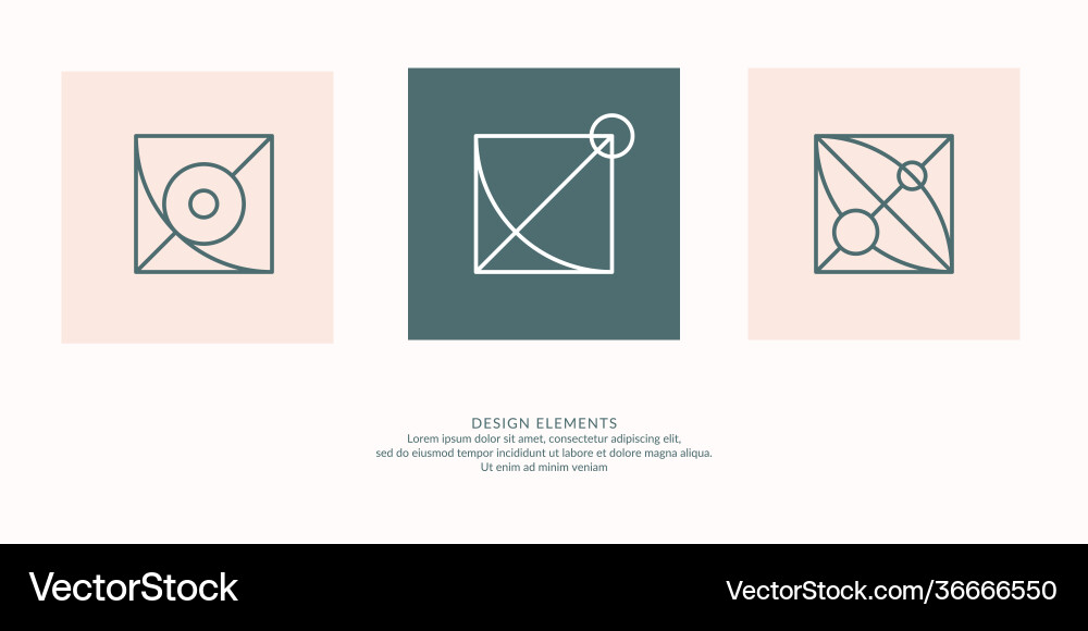 A set geometric emblems abstract compositions A set geometric emblems abstract compositions Vector Image