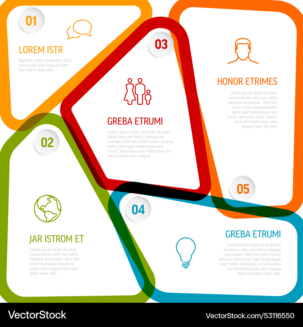 Abstract infographic template with 5 block Abstract infographic template with 5 block vector image