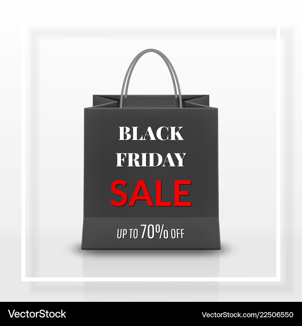 Black friday sale realistic paper shopping Black friday sale realistic paper shopping vector image