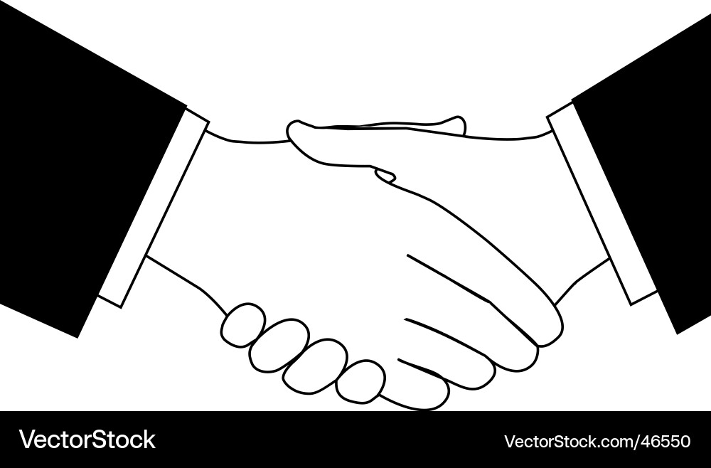 Business deal handshake Royalty Free Vector Image