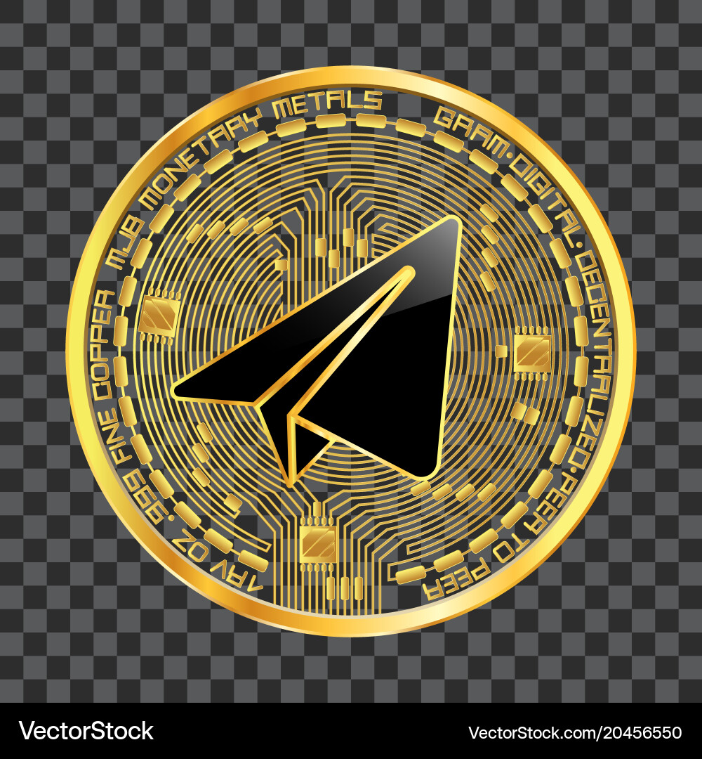 Crypto currency gram golden symbol – Royalty-Free Vector | VectorStock
