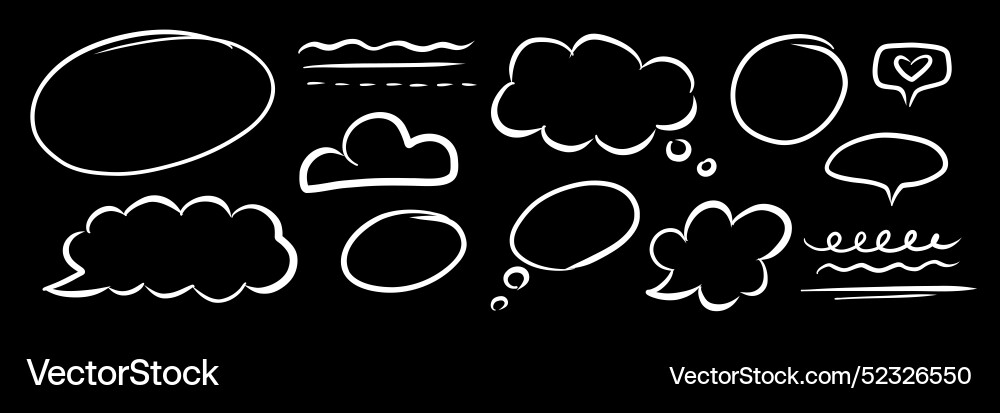 Hand drawn blank textbox frames set Vector Image