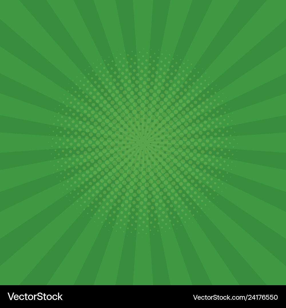 Helle grüne Strahlen Hintergrund - Pop Art Vektorbild