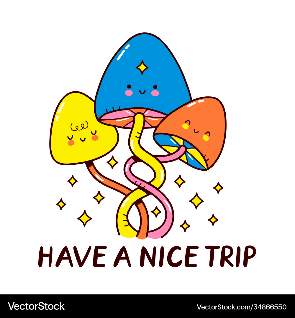 Psychedelic Magic Mushrooms Vector Image
