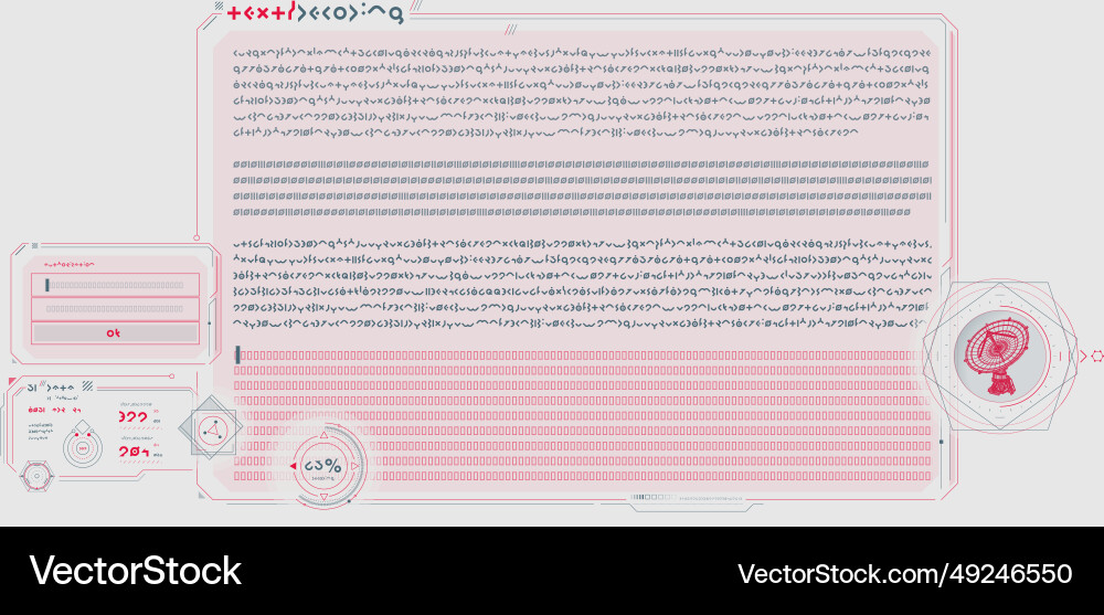Sci-fi interface of data decoding program Sci-fi interface of data decoding program vector image