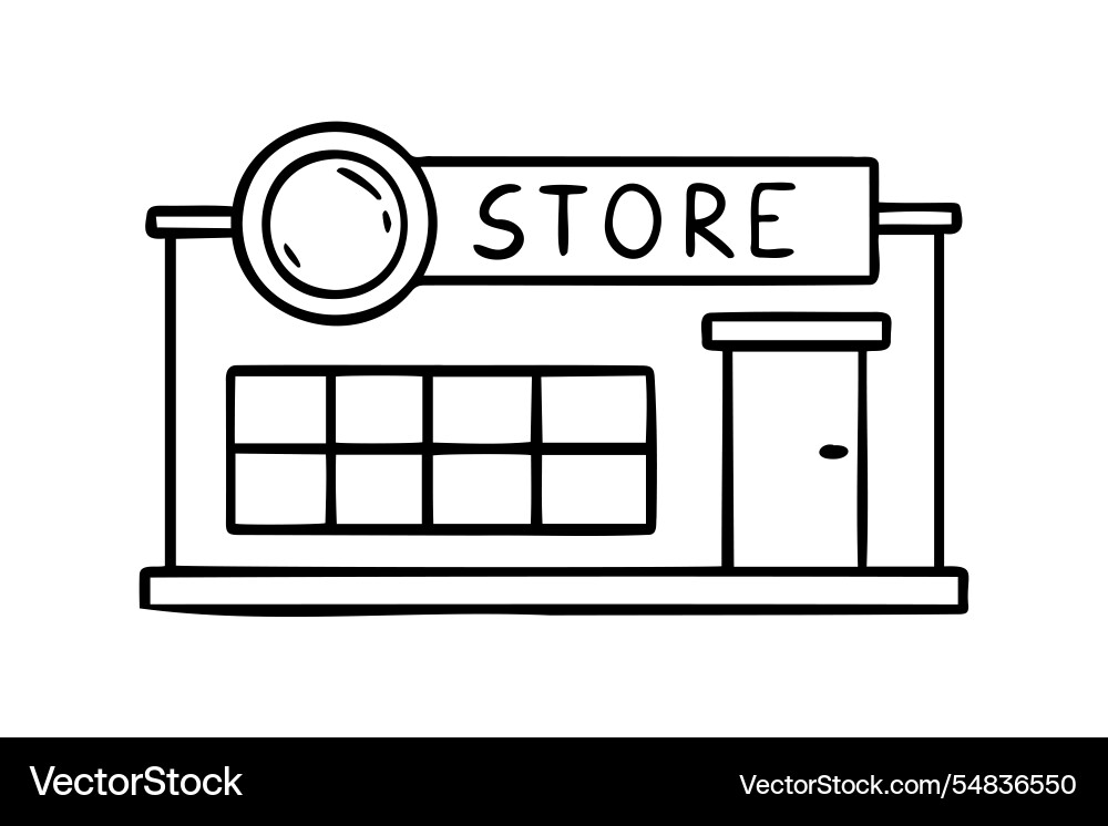 Vintage store doodle hand drawn icon Vintage store doodle hand drawn icon vector image
