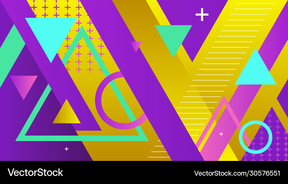 Abstract colorful geometric shapes and patterns vector image