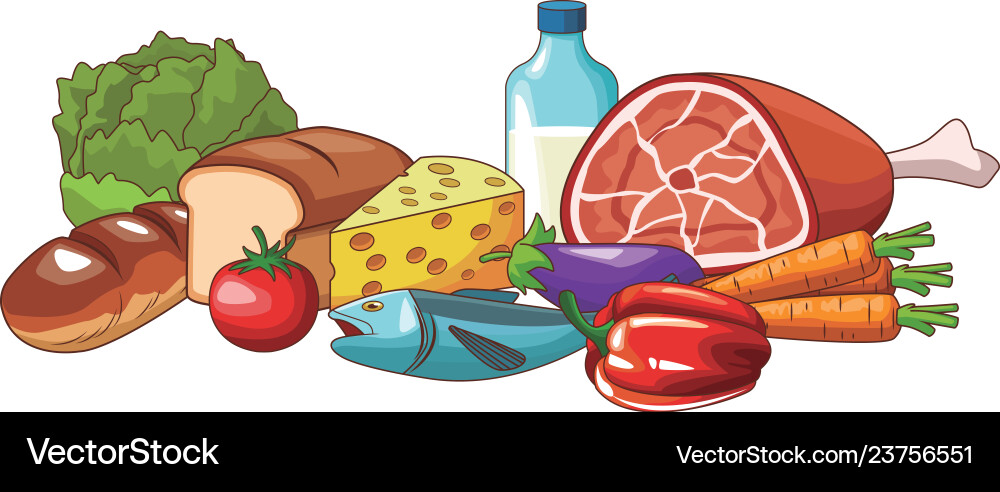 Delicious food cartoon vector image