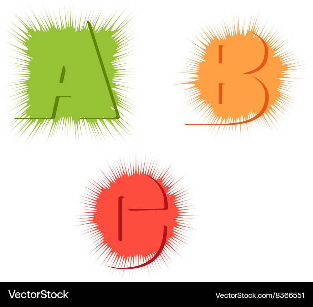 Letters a b c in different style Vector Image