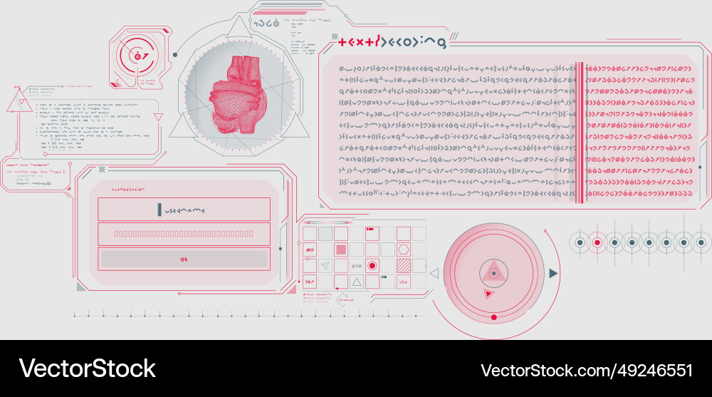 Sci-fi hud interface for data research Sci-fi hud interface for data research vector image