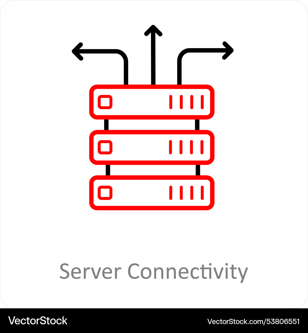 Server connectivity and big data icon concept vector image