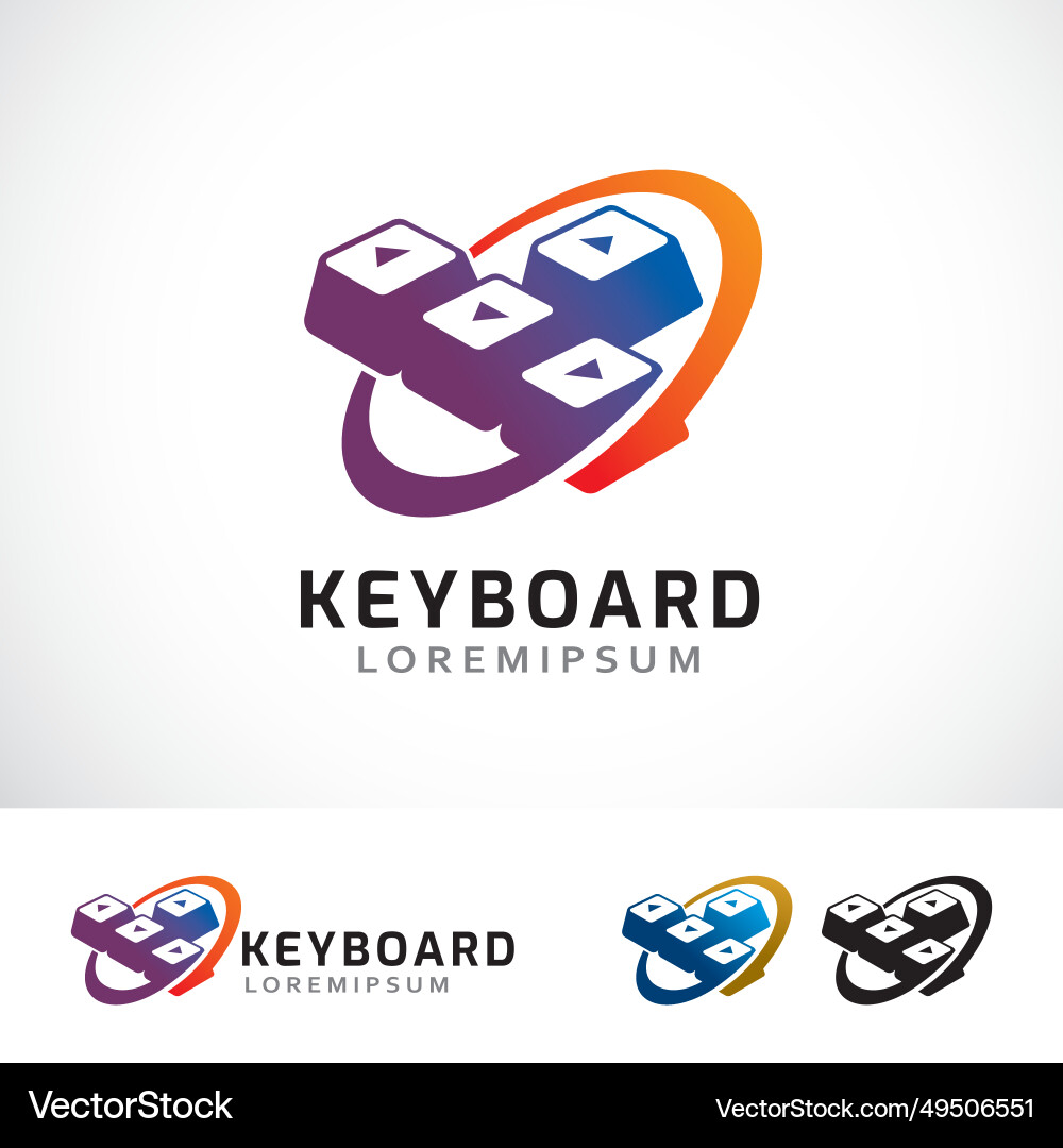 Simple keyboard logo design template Royalty Free Vector