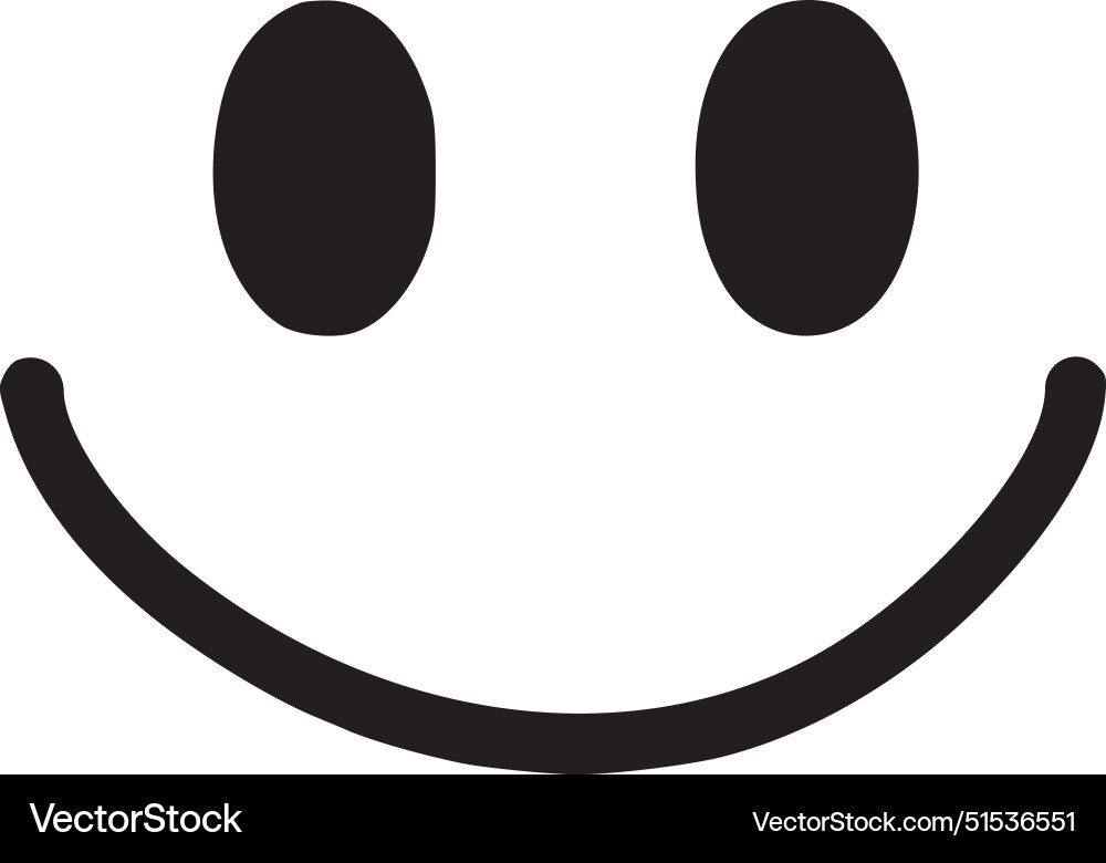 Smiley face - black and white Royalty Free Vector Image