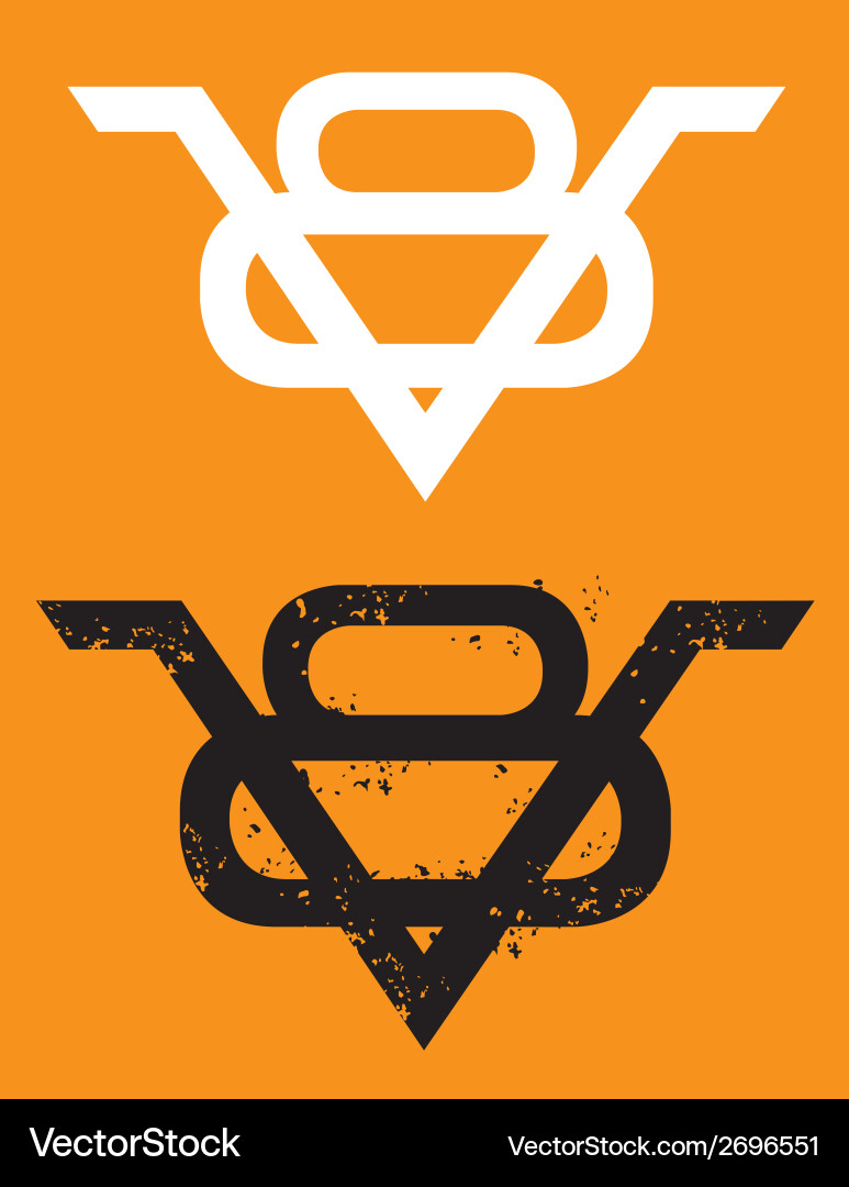 V8 engine emblem with grunge option Royalty Free Vector