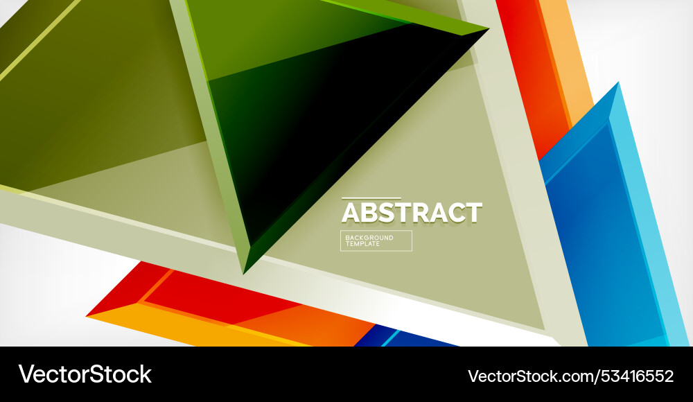 Abstract background - colorful triangles with 3d Vector Image