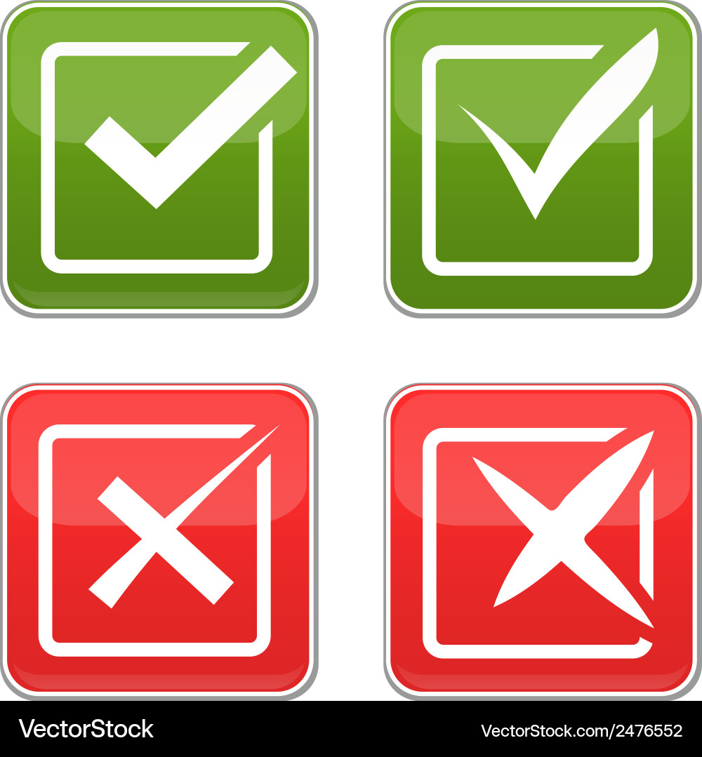 Check Marks and Icons vector image