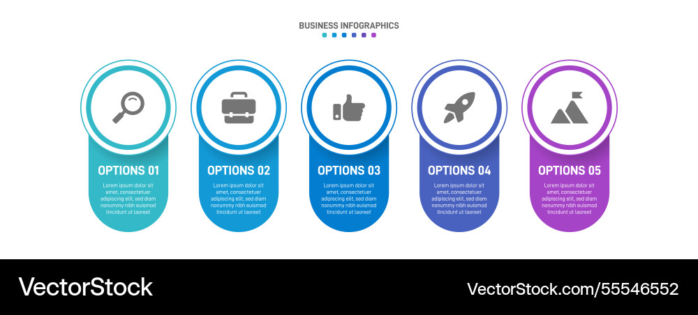 Horizontal progress bar featuring 5 arrow-shaped Horizontal progress bar featuring 5 arrow-shaped vector image