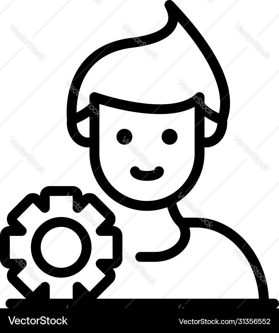 Man avatar estimator icon outline style Man avatar estimator icon outline style Vector Image