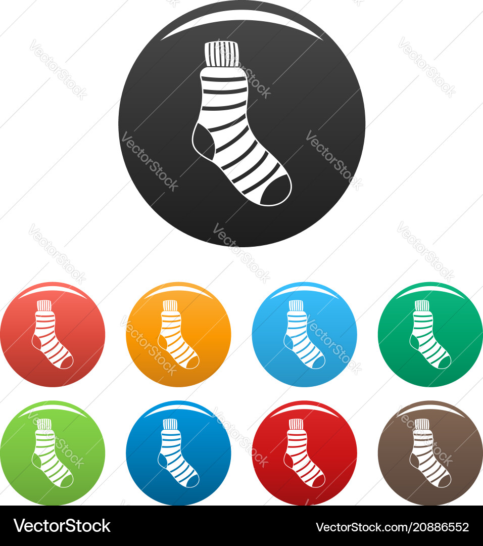 Man sock icons set color vector image