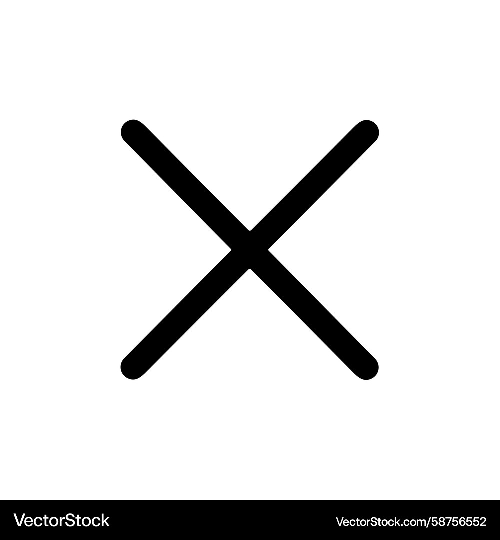 Simple line style cross mark symbol wrong sign Vector Image