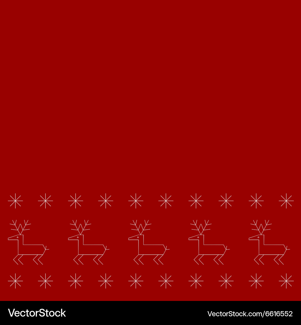 Simple pattern with deer and snowflakes Vector Image