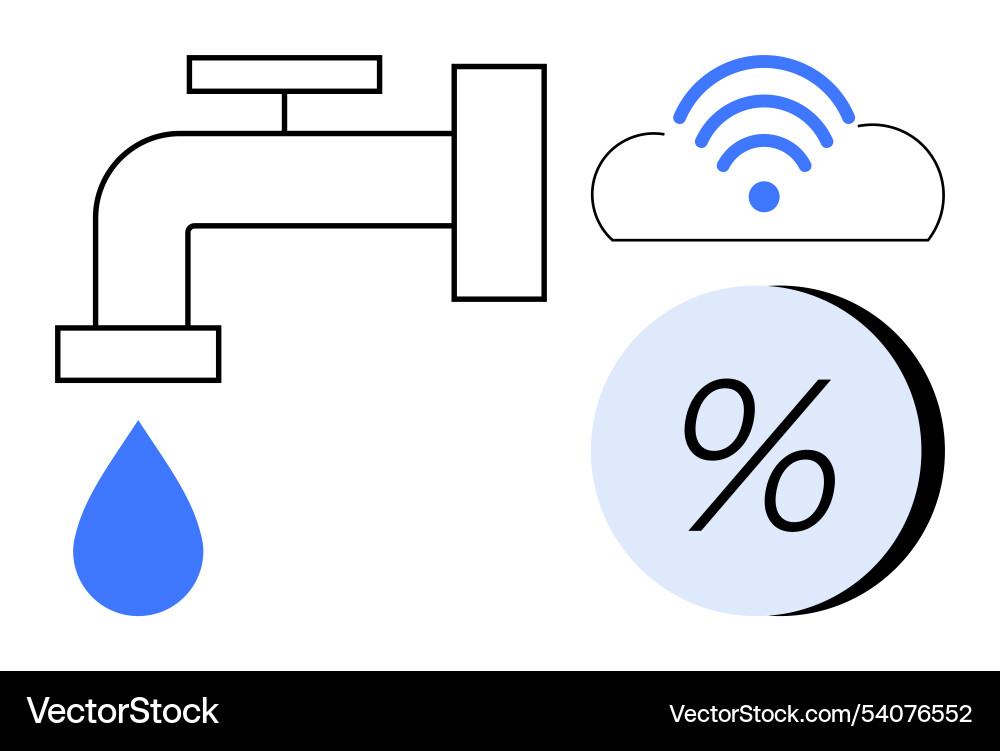 Smart water usage system with iot cloud Vector Image