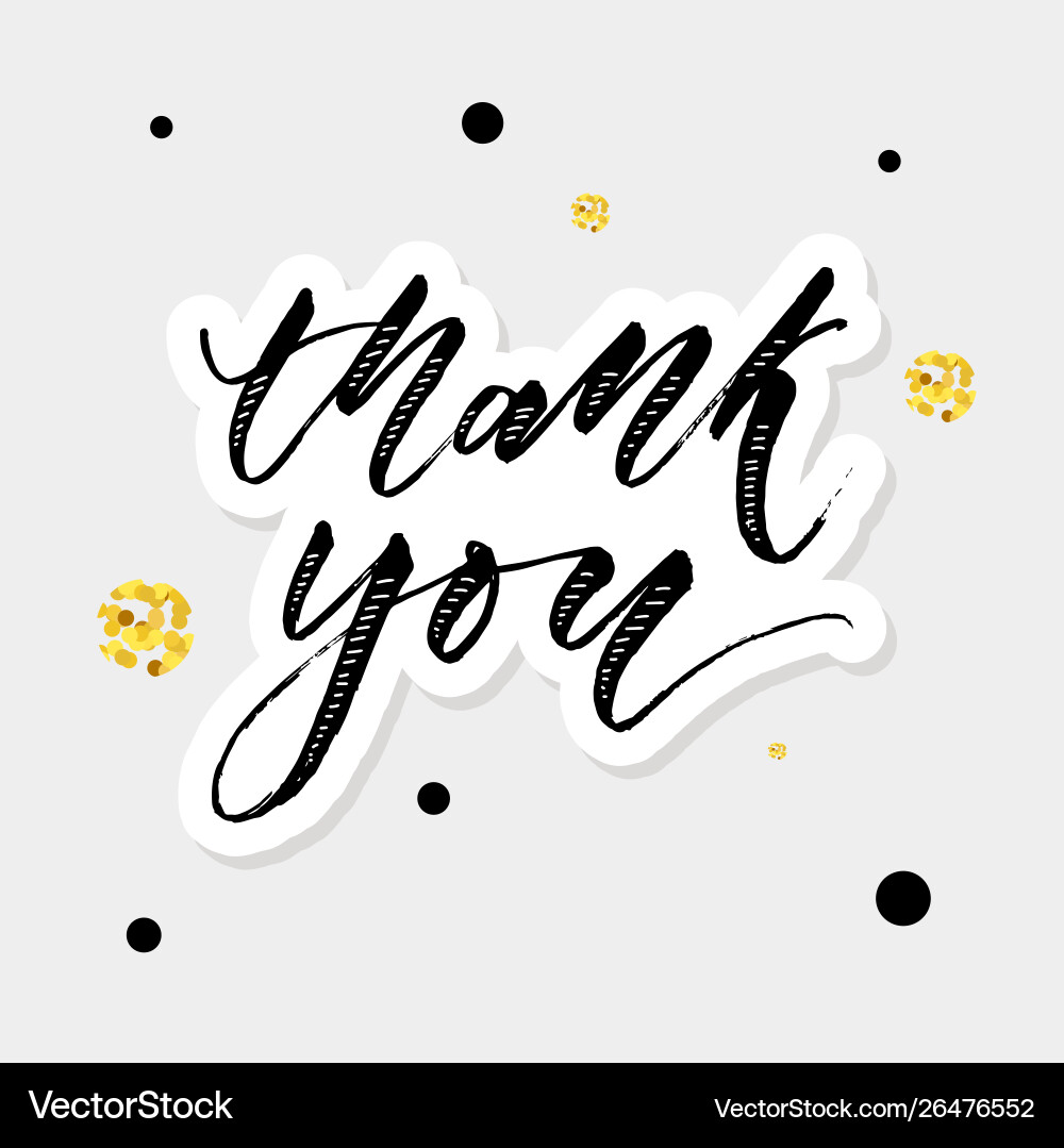Thank you watercolor lettering calligraphy Thank you watercolor lettering calligraphy vector image