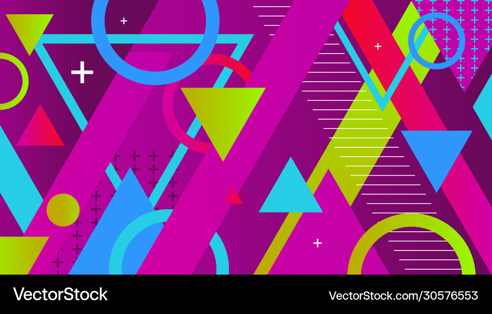Abstract colorful geometric shapes and patterns vector image