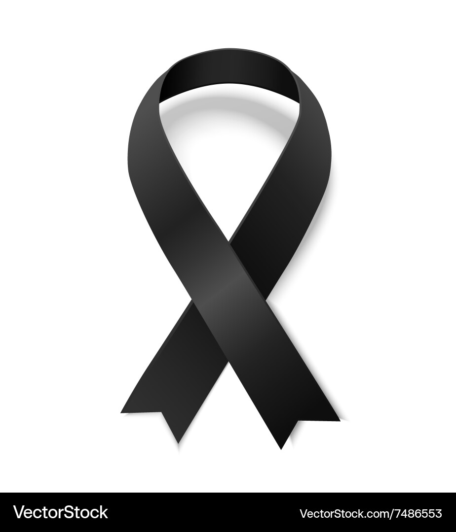 Black Remembrance Ribbon Vector Image