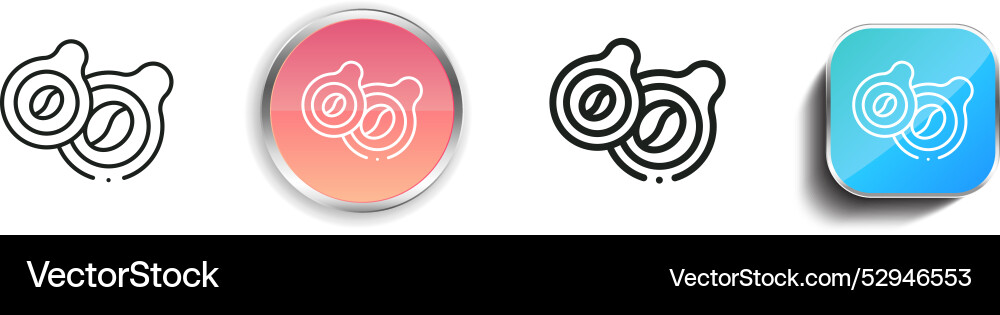 Coffee icon thin linear regular and button style vector image