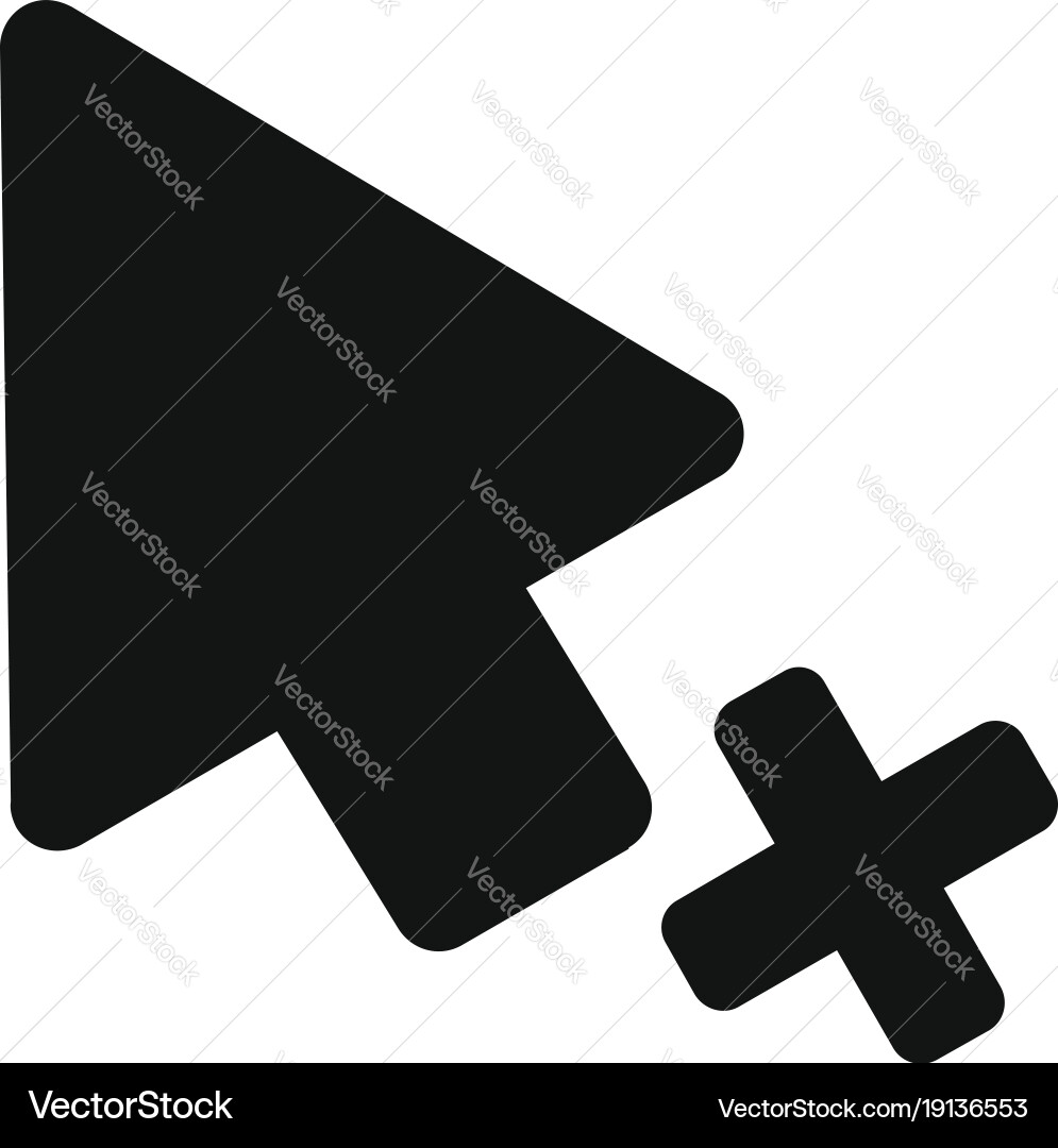 Cursor failure icon simple black style vector image